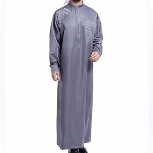 CHILD’S GREY EMBROIDERED KAFTAN